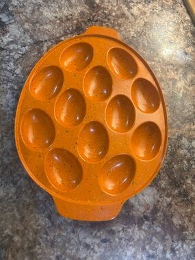 NWOT Zak! Orange Confetti Egg Platter